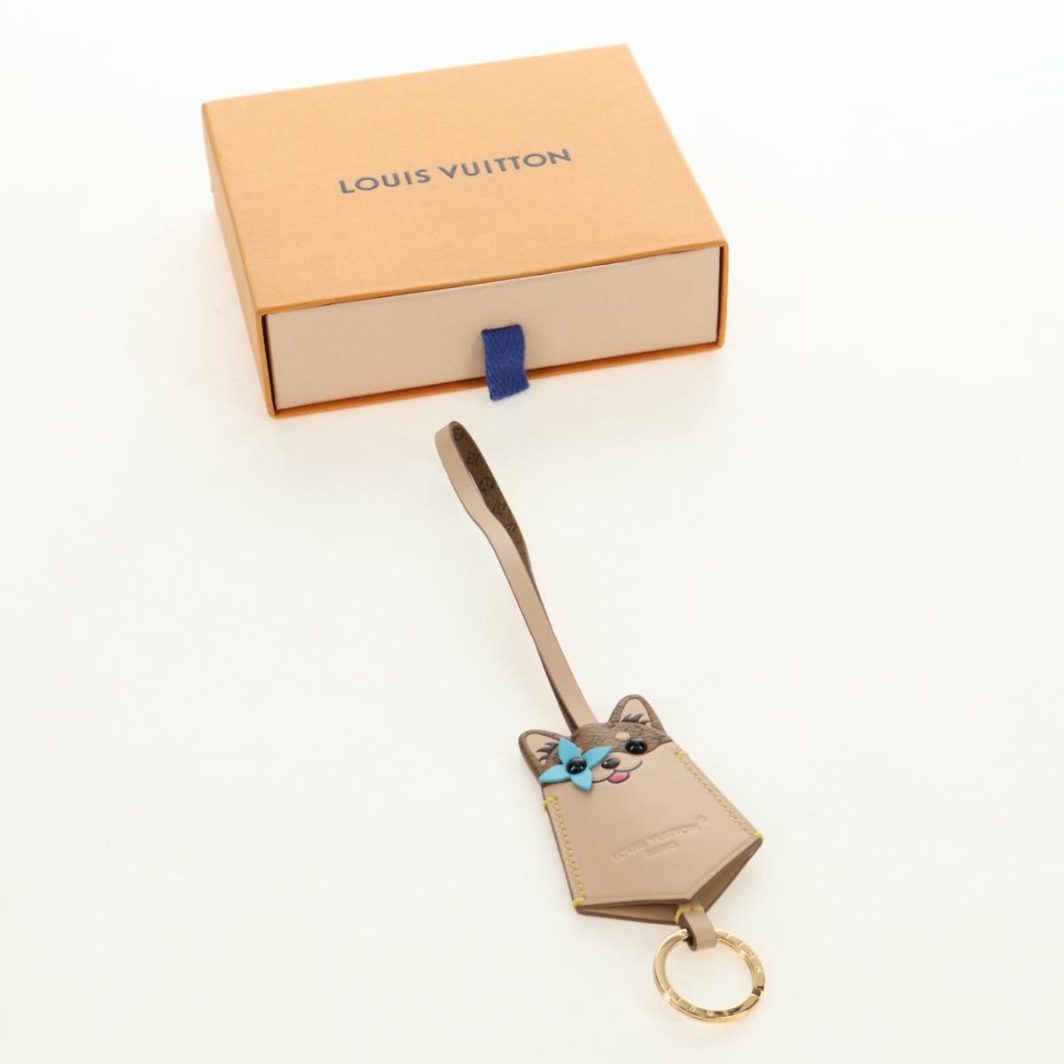 LOUIS VUITTON Monogram Reverse Bag Charm LV Dog Bag Charm M02323 LV Auth 188734M