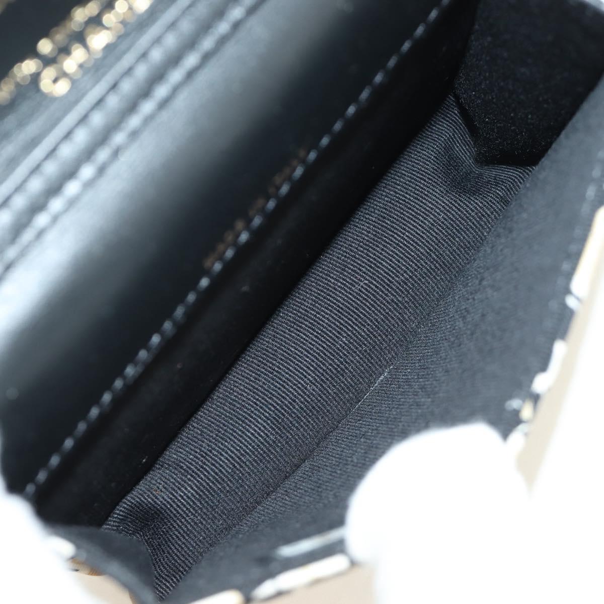 CHANEL Mini Matelasse Chain Shoulder Pouch Satin Beige Silver CC Auth 188736M