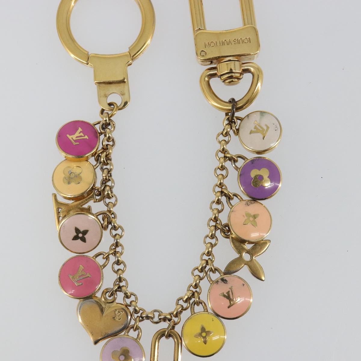 LOUIS VUITTON Porte Cles Chainne Pastille Key Holder metal M65386 Auth 188737