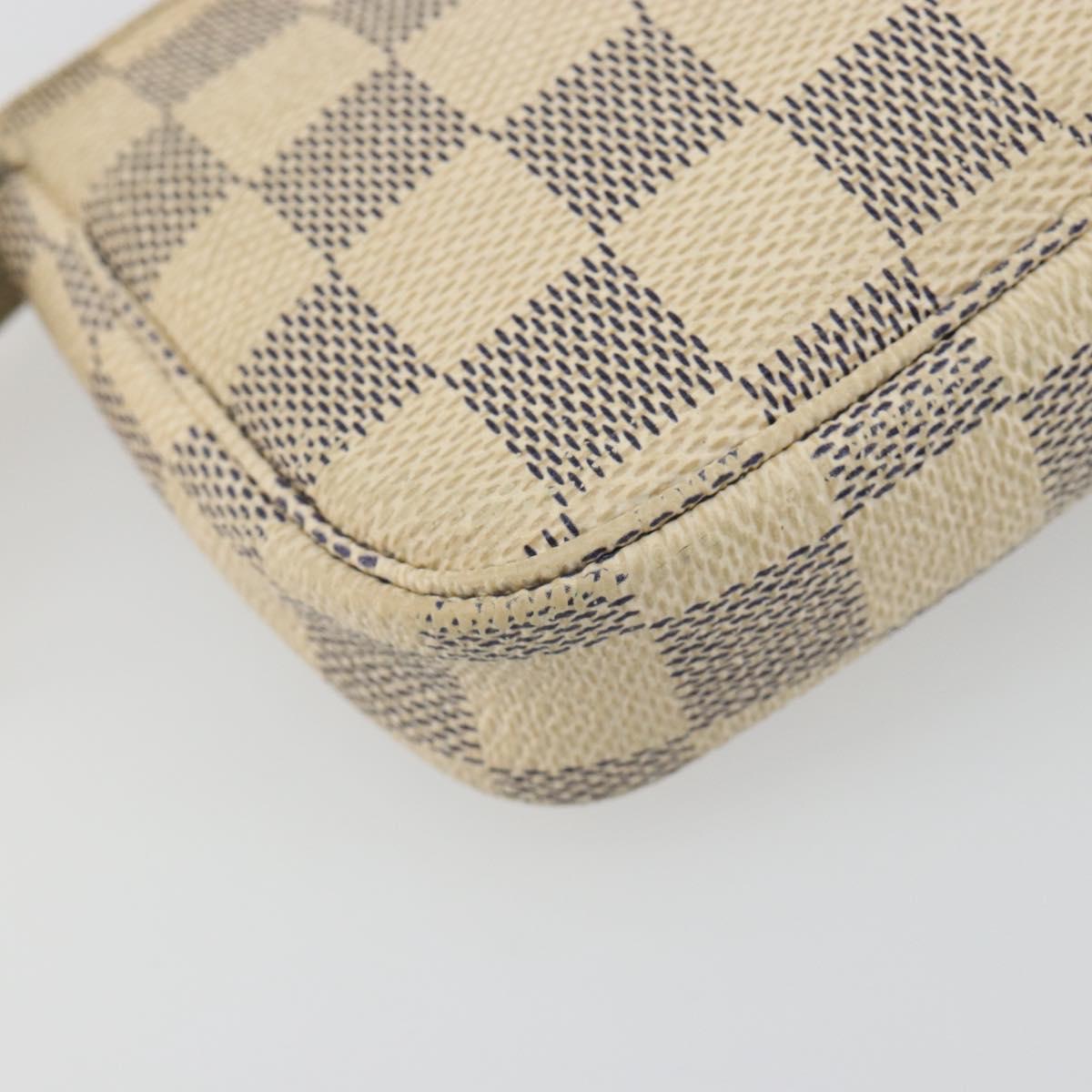 LOUIS VUITTON Damier Azur Mini Pochette Accessoires Pouch N63005 LV Auth 188738