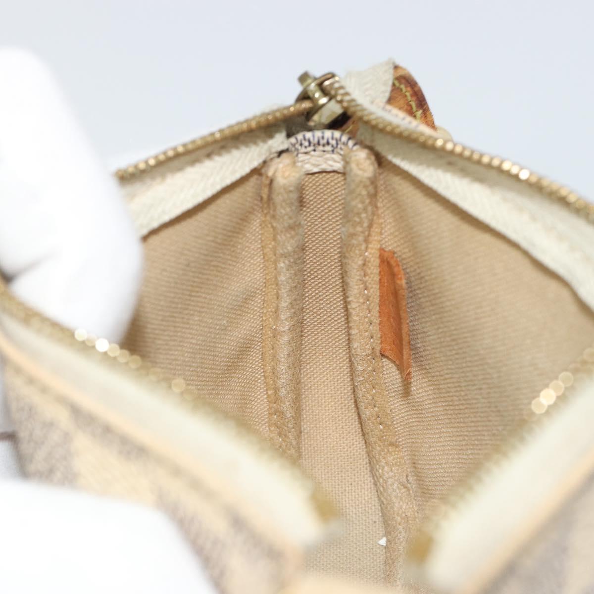 LOUIS VUITTON Damier Azur Mini Pochette Accessoires Pouch N63005 LV Auth 188738