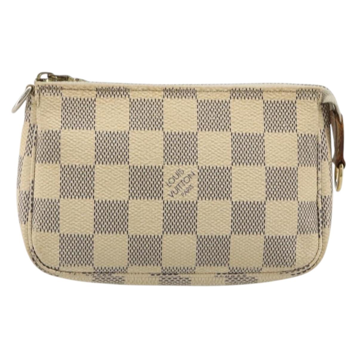 LOUIS VUITTON Damier Azur Mini Pochette Accessoires Pouch N63005 LV Auth 188738