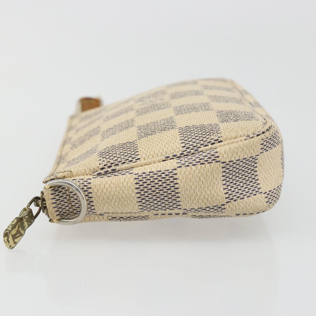 LOUIS VUITTON Damier Azur Mini Pochette Accessoires Pouch N63005 LV Auth 188738