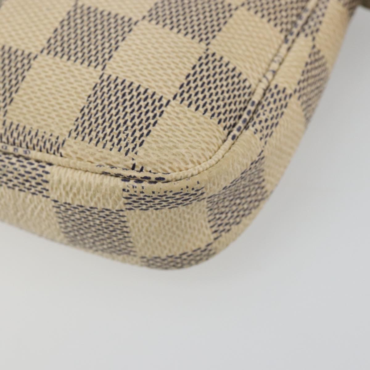 LOUIS VUITTON Damier Azur Mini Pochette Accessoires Pouch N63005 LV Auth 188738