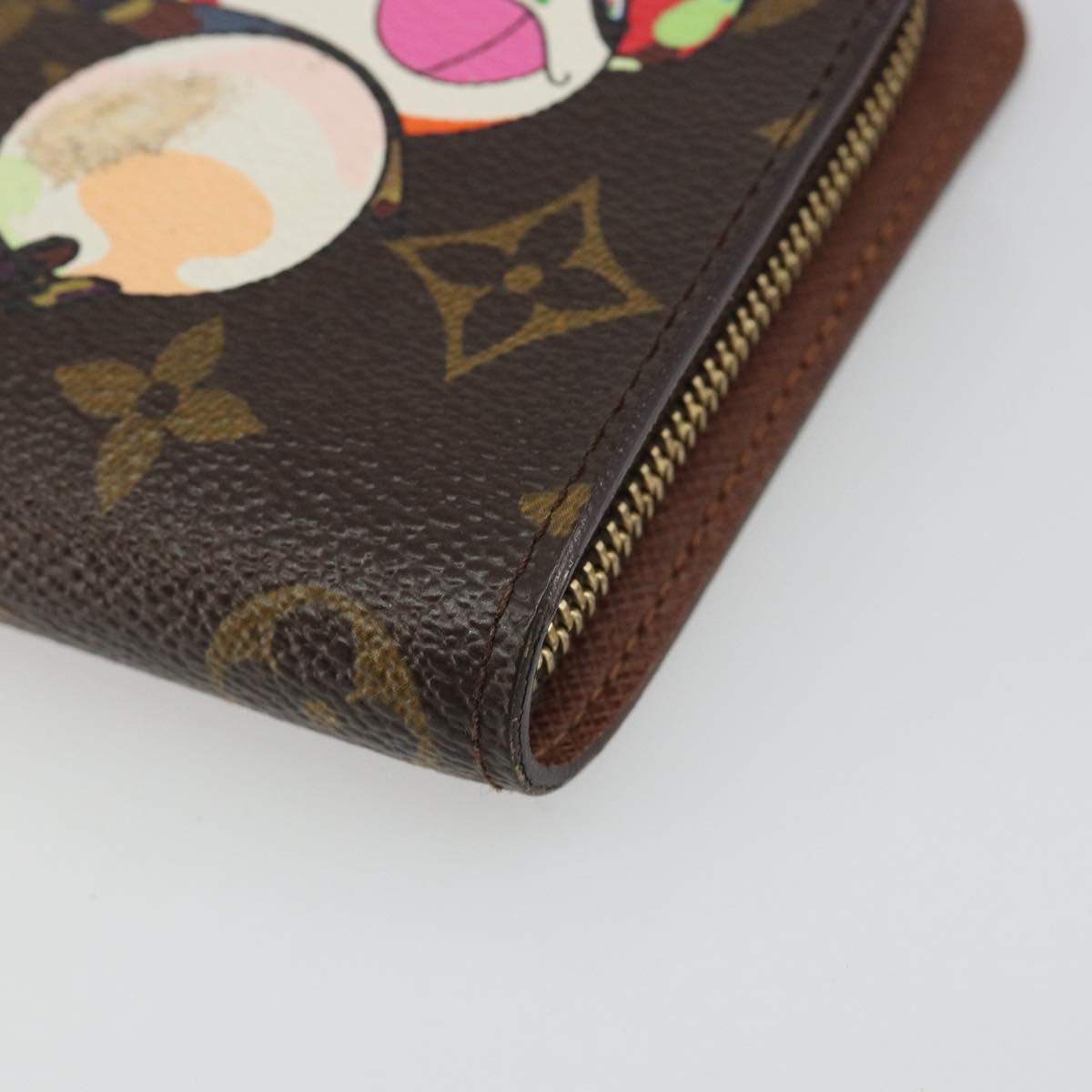 LOUIS VUITTON Monogram Panda Porte Monnaie Zip Long Wallet M61729 LV Auth 188739