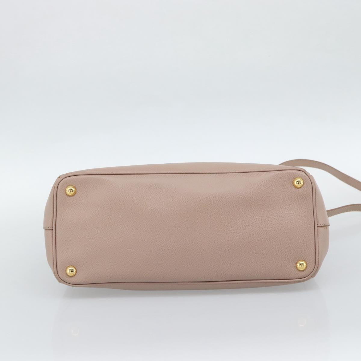 PRADA Galleria Hand Bag Safiano Leather 2way Pink Gold Auth 188752V