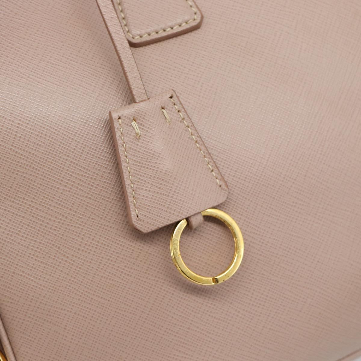 PRADA Galleria Hand Bag Safiano Leather 2way Pink Gold Auth 188752V