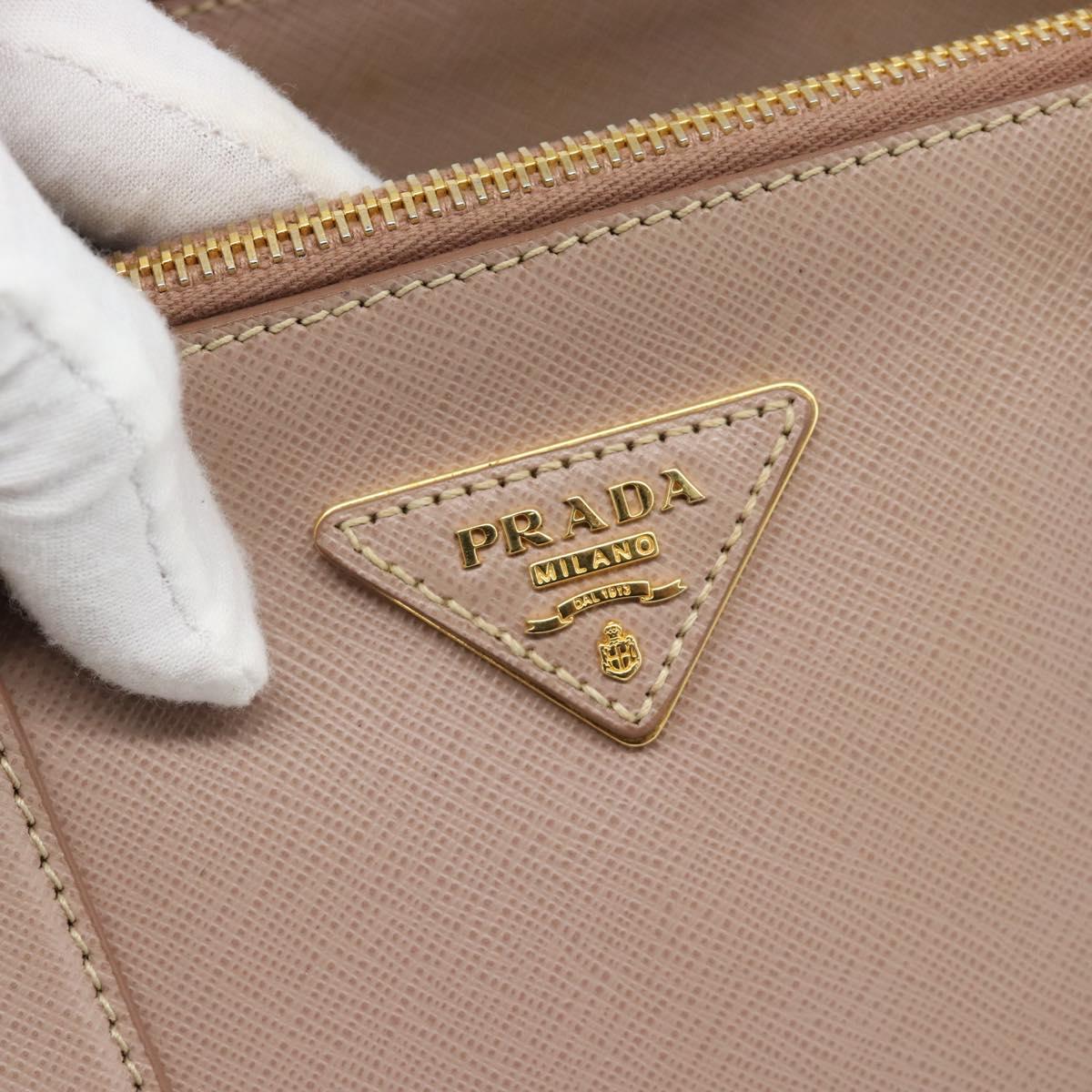 PRADA Galleria Hand Bag Safiano Leather 2way Pink Gold Auth 188752V
