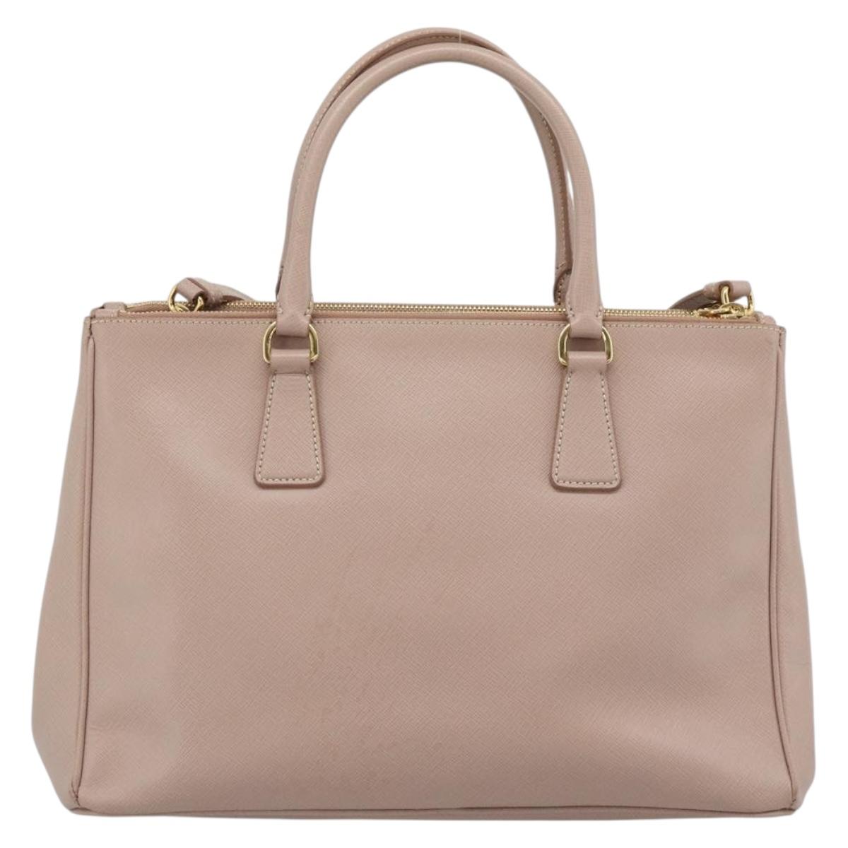 PRADA Galleria Hand Bag Safiano Leather 2way Pink Gold Auth 188752V
