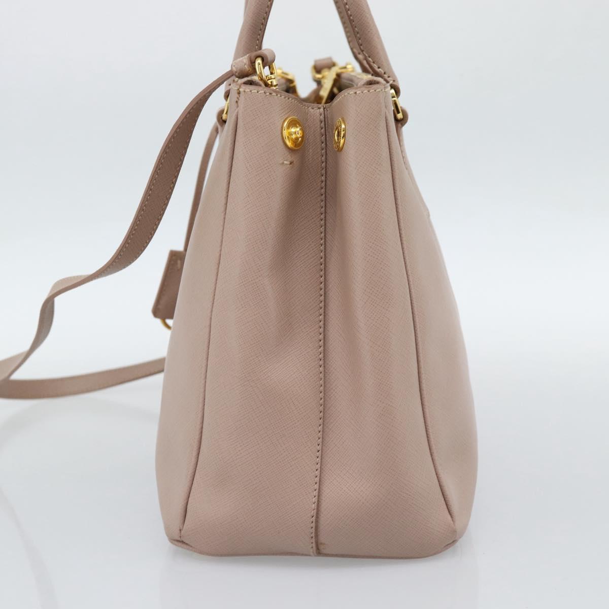 PRADA Galleria Hand Bag Safiano Leather 2way Pink Gold Auth 188752V