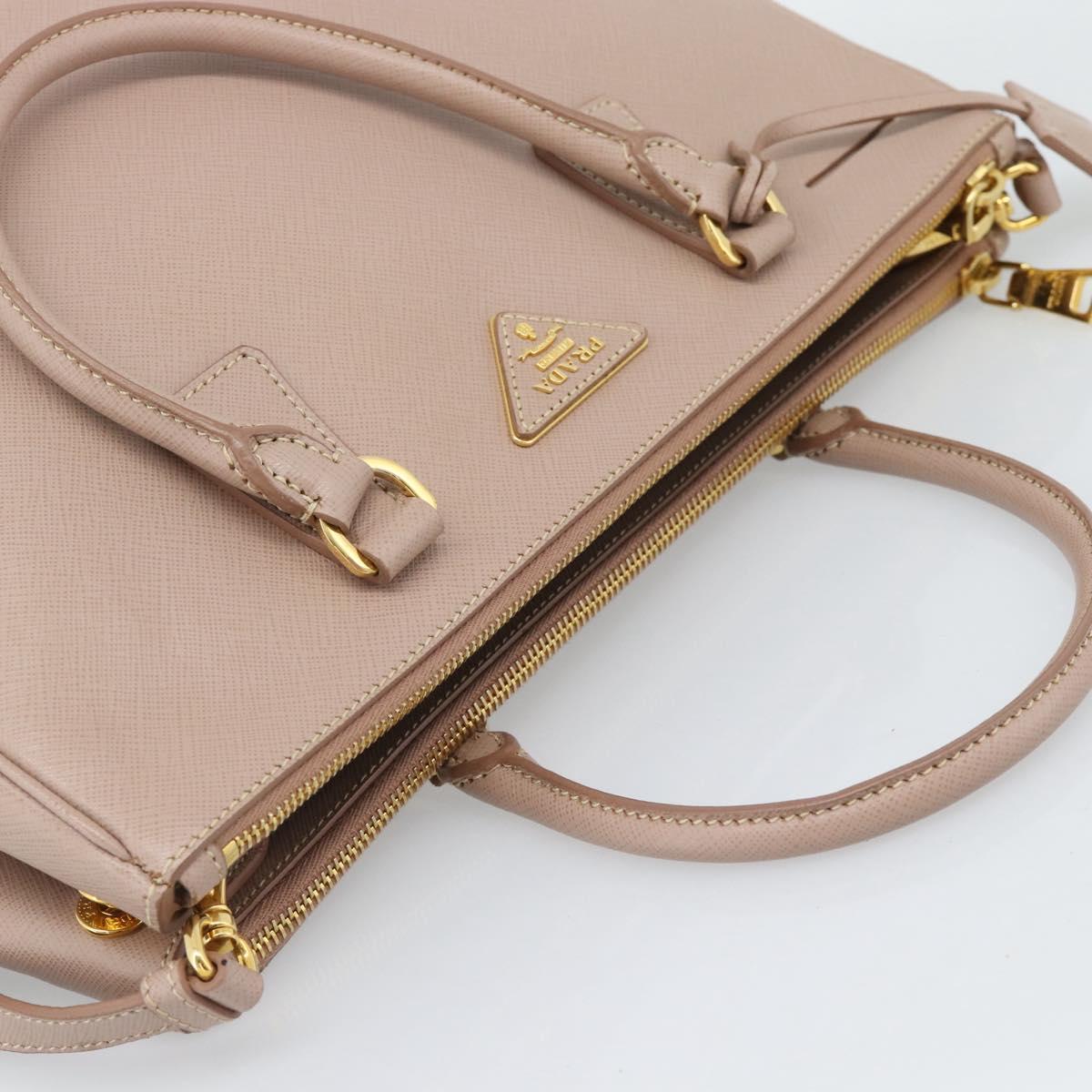 PRADA Galleria Hand Bag Safiano Leather 2way Pink Gold Auth 188752V