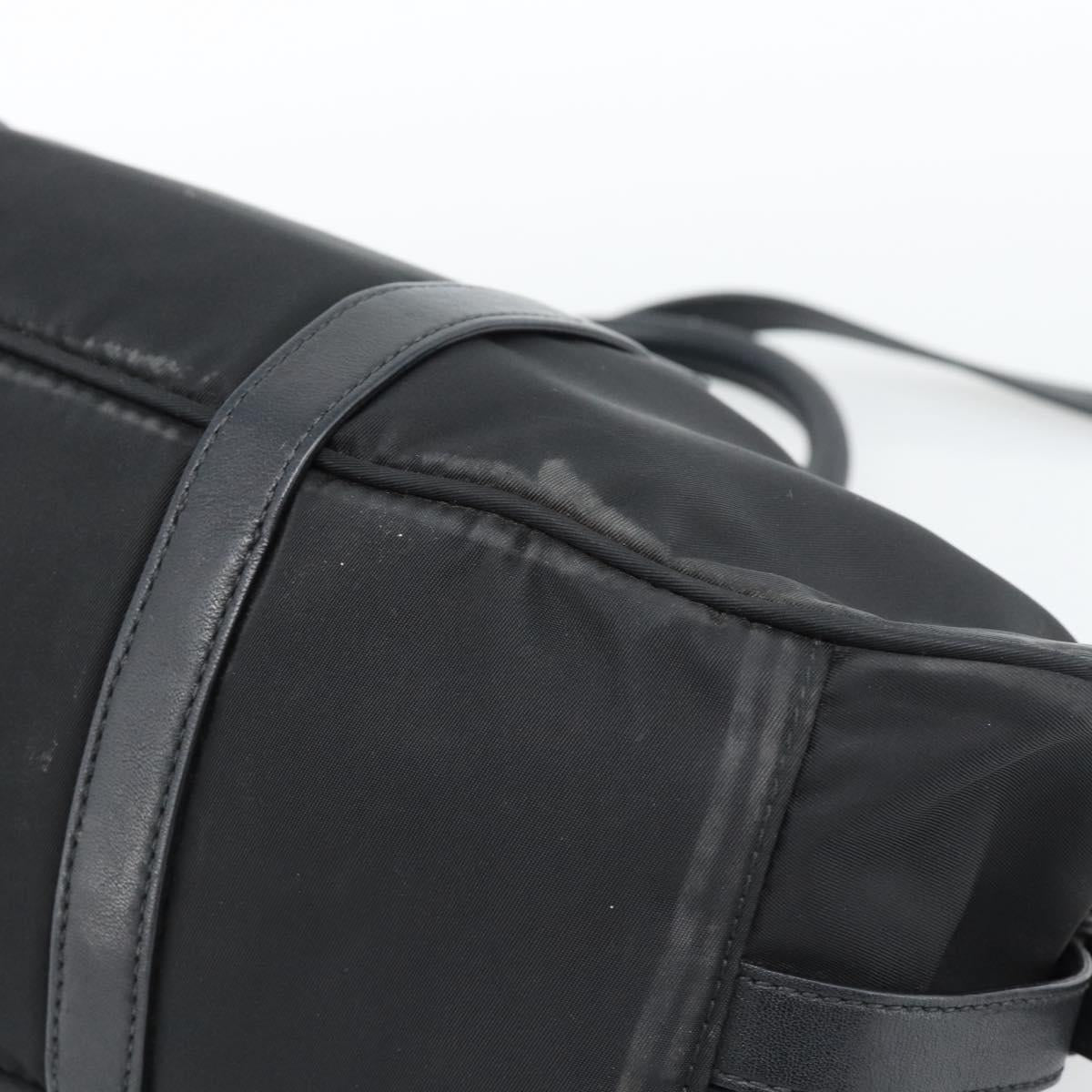 PRADA Hand Bag Nylon 2way Black Gold Auth 188755A