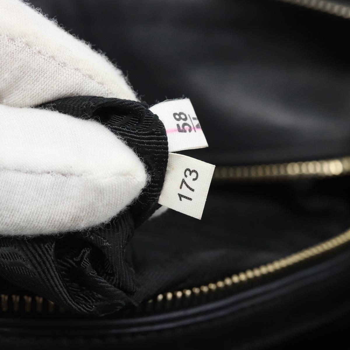 PRADA Hand Bag Nylon 2way Black Gold Auth 188755A