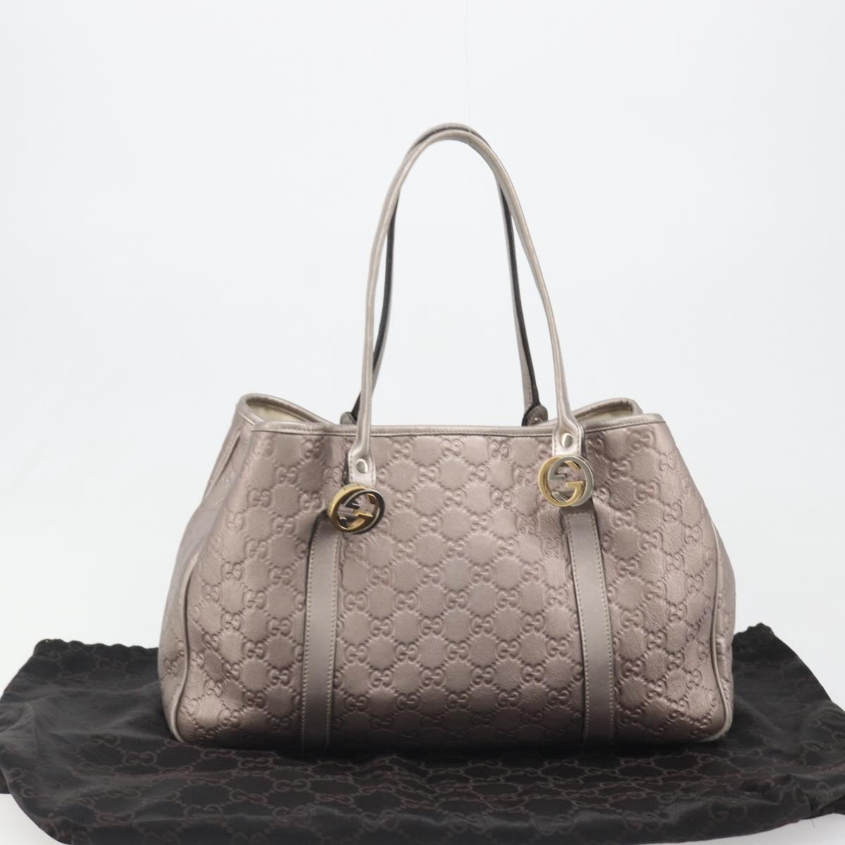 GUCCI GG Canvas Guccissima Miss GG Bag Leather Pink Silver 232957 Auth 188757V