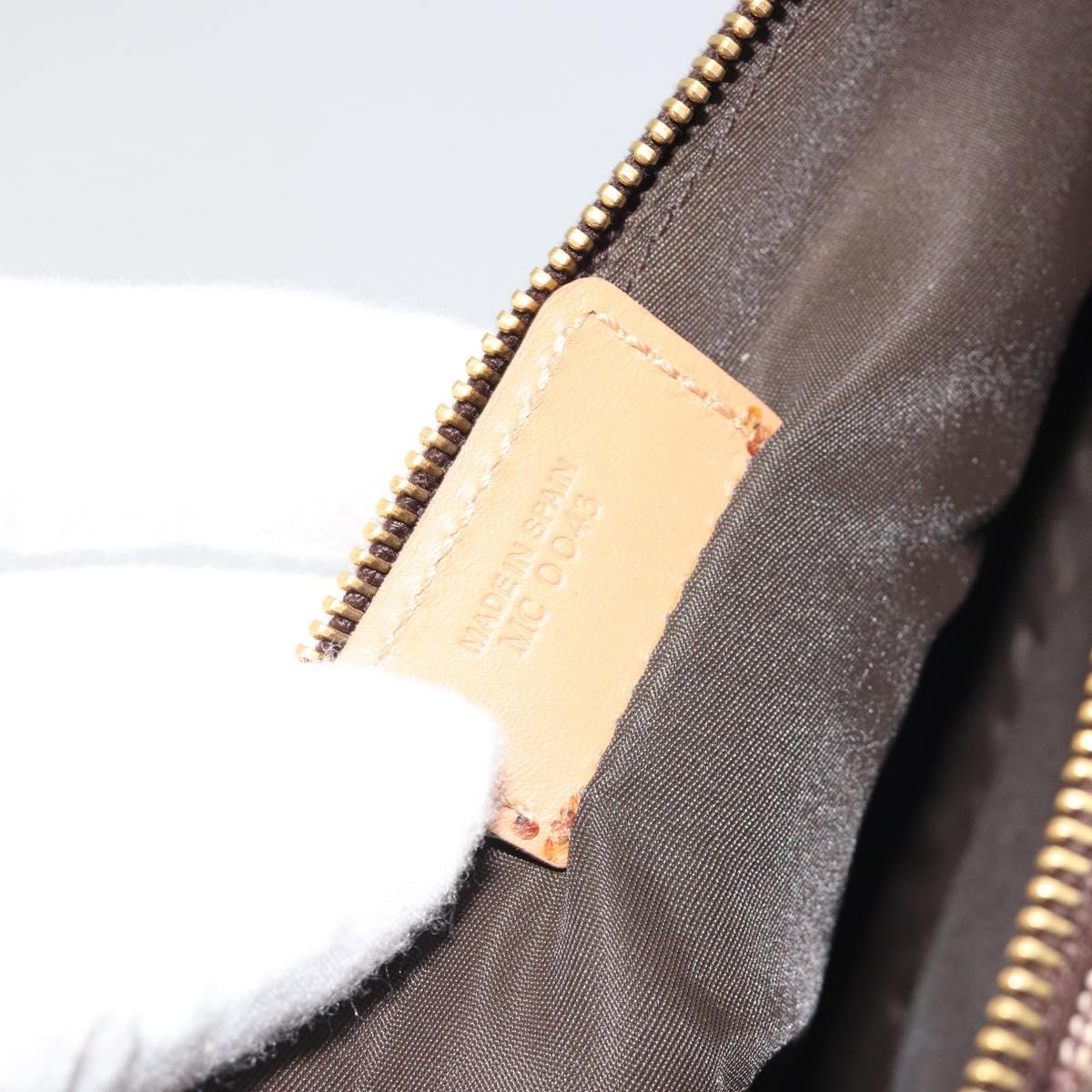 Christian Dior Trotter Canvas Saddle Accessory Pouch Brown Gold Auth 188760V