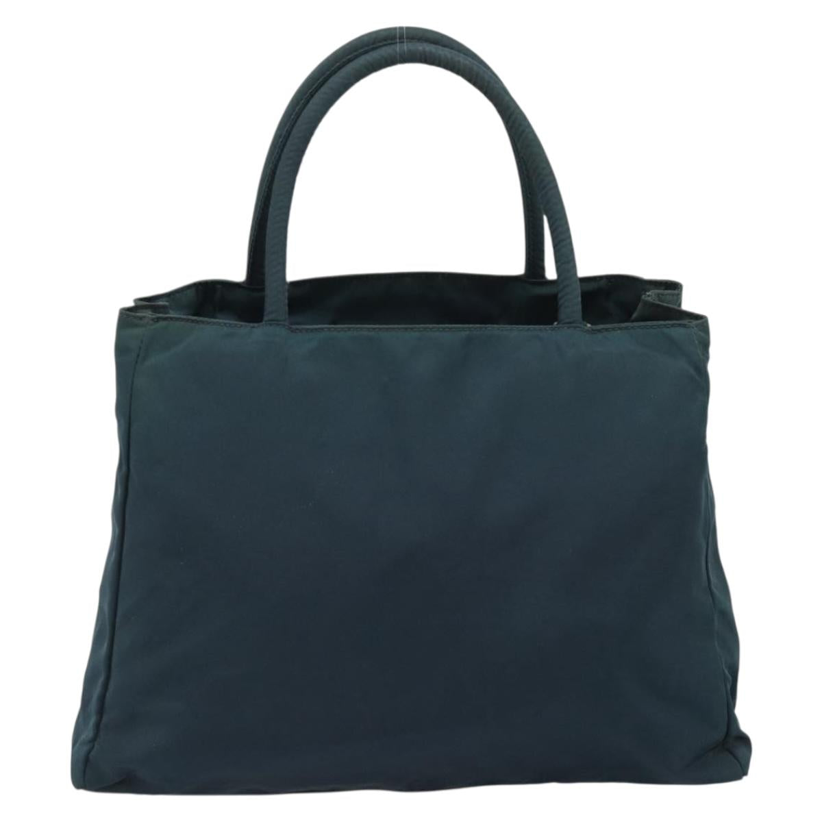 PRADA Hand Bag Nylon Green Silver Auth 188780