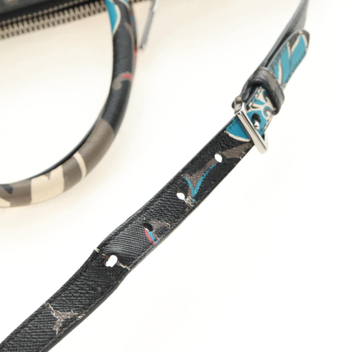 PRADA Hand Bag Safiano Leather 2way Multicolor Silver Auth 188781M