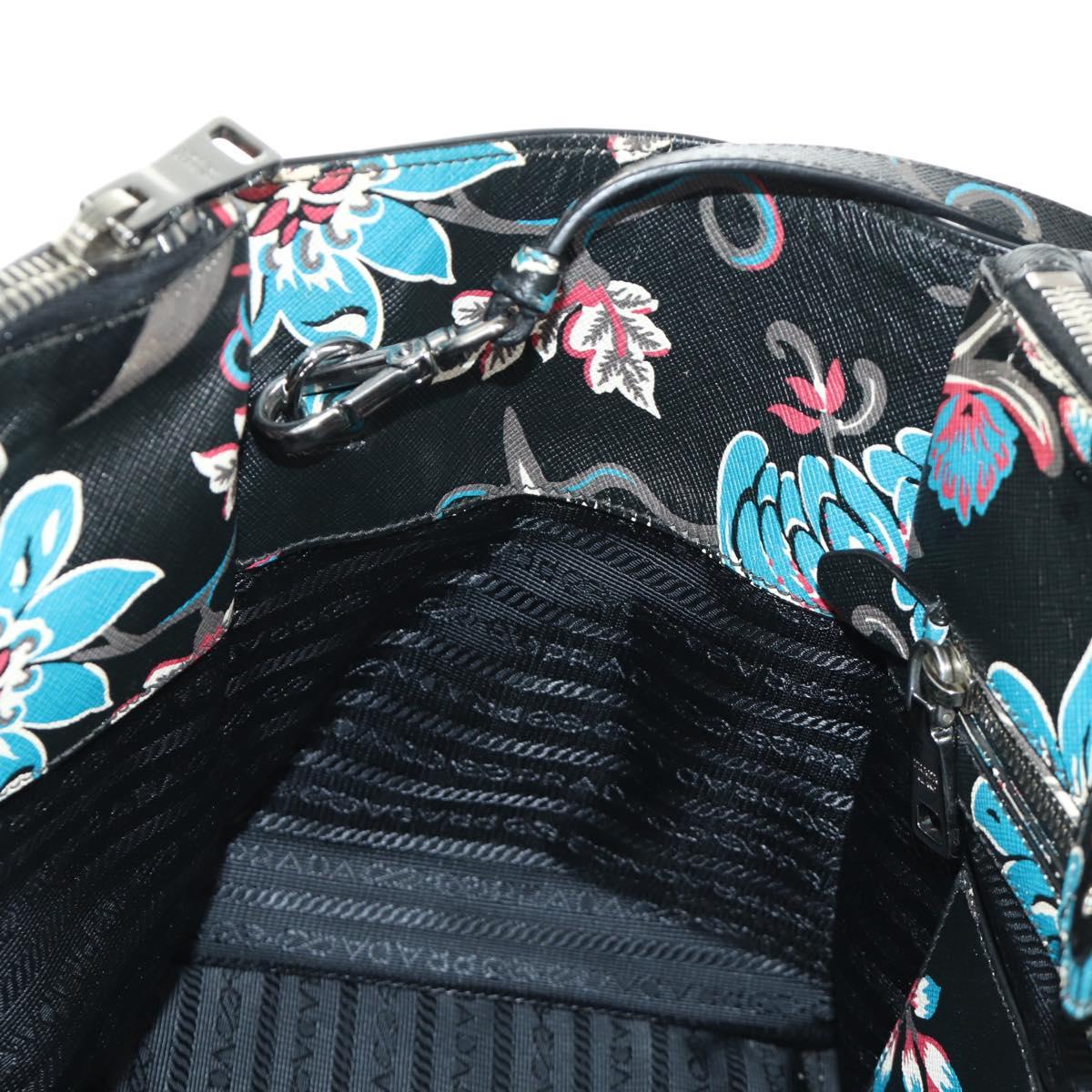 PRADA Hand Bag Safiano Leather 2way Multicolor Silver Auth 188781M