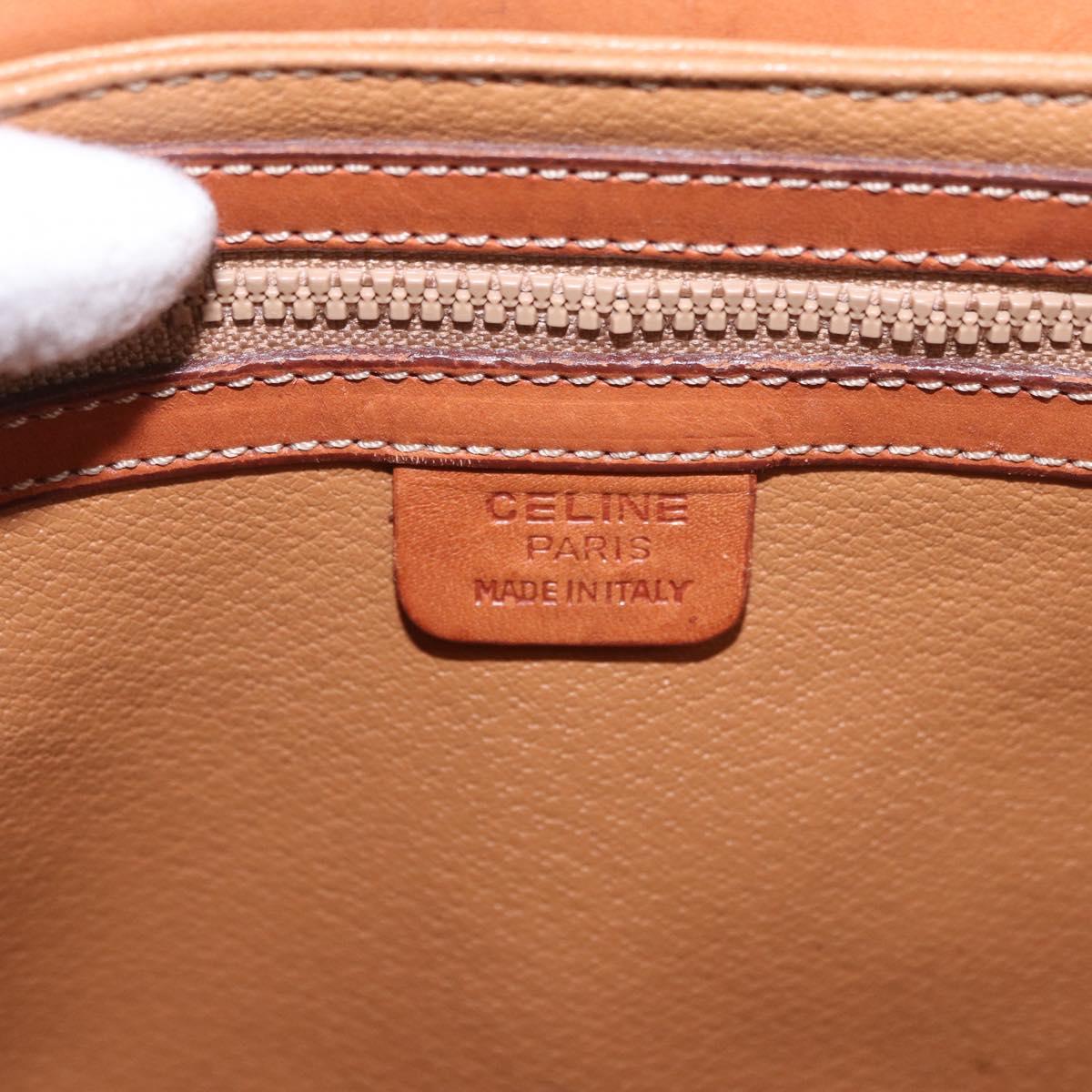 CELINE Macadam Canvas Shoulder Bag PVC Leather Brown Gold Auth 188782