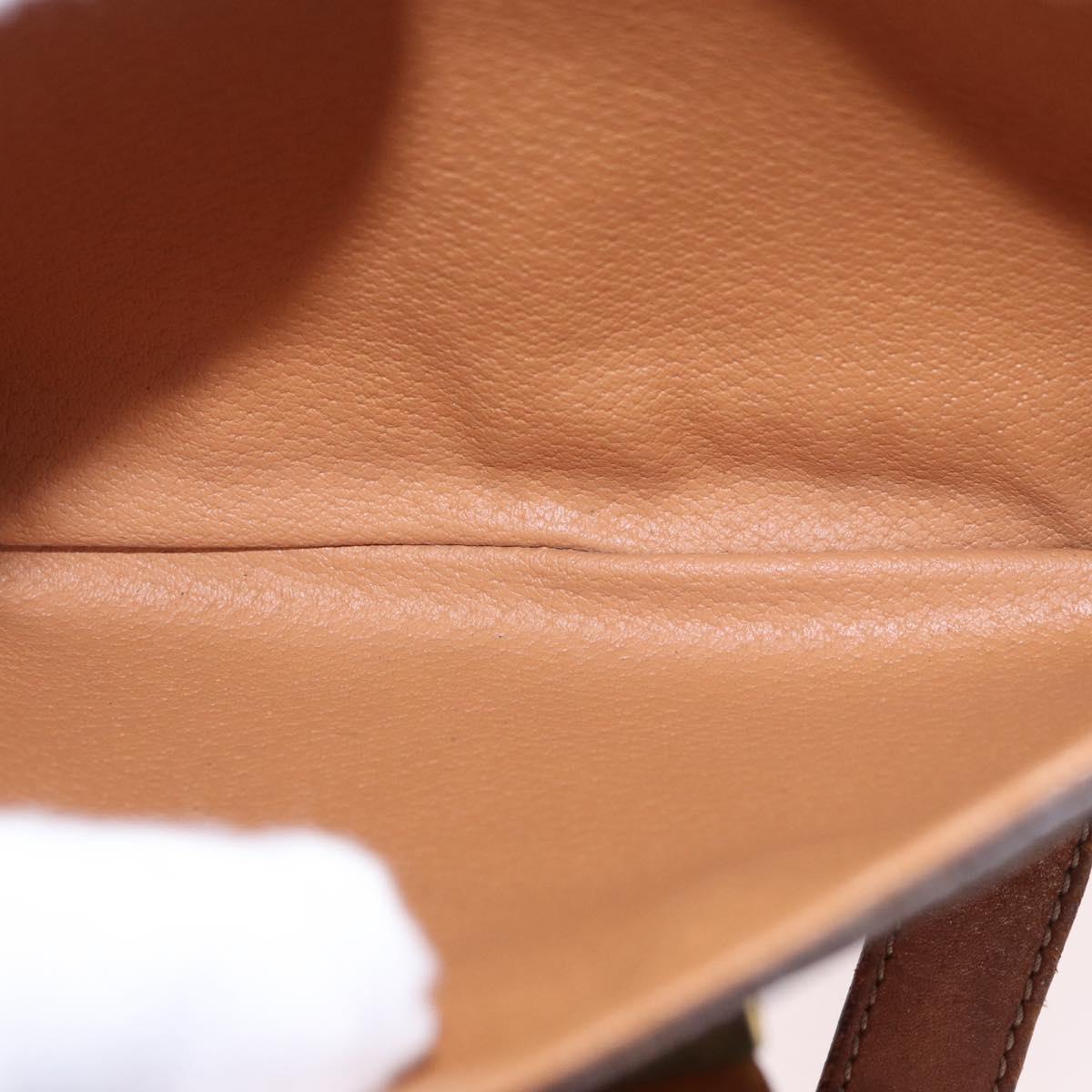CELINE Macadam Canvas Shoulder Bag PVC Leather Brown Gold Auth 188782