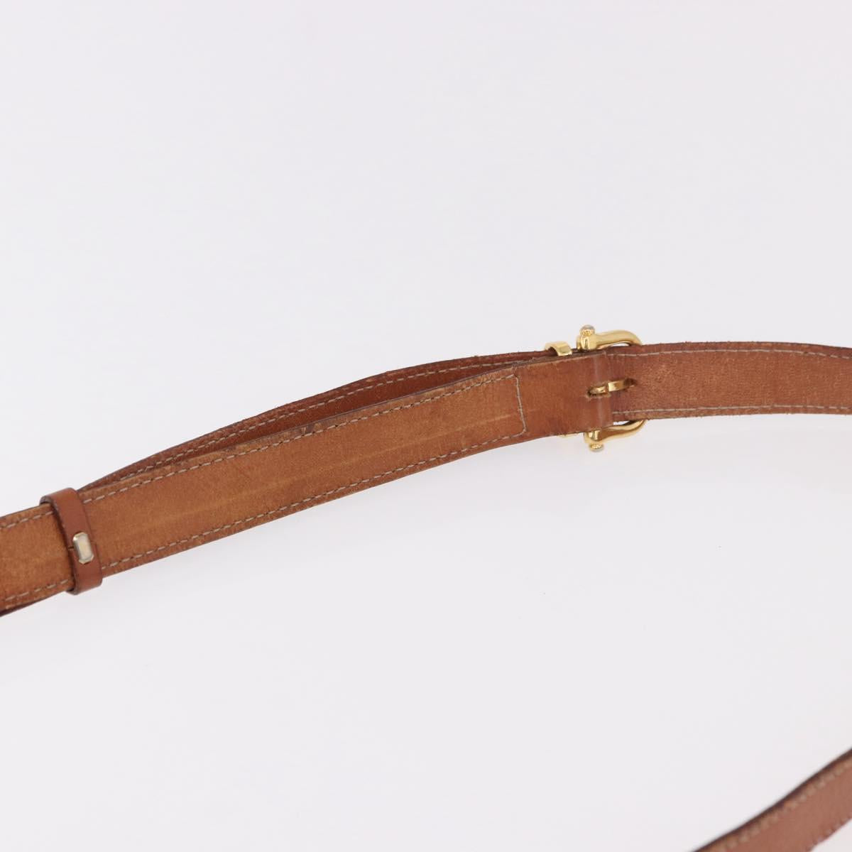 CELINE Macadam Canvas Shoulder Bag PVC Leather Brown Gold Auth 188782