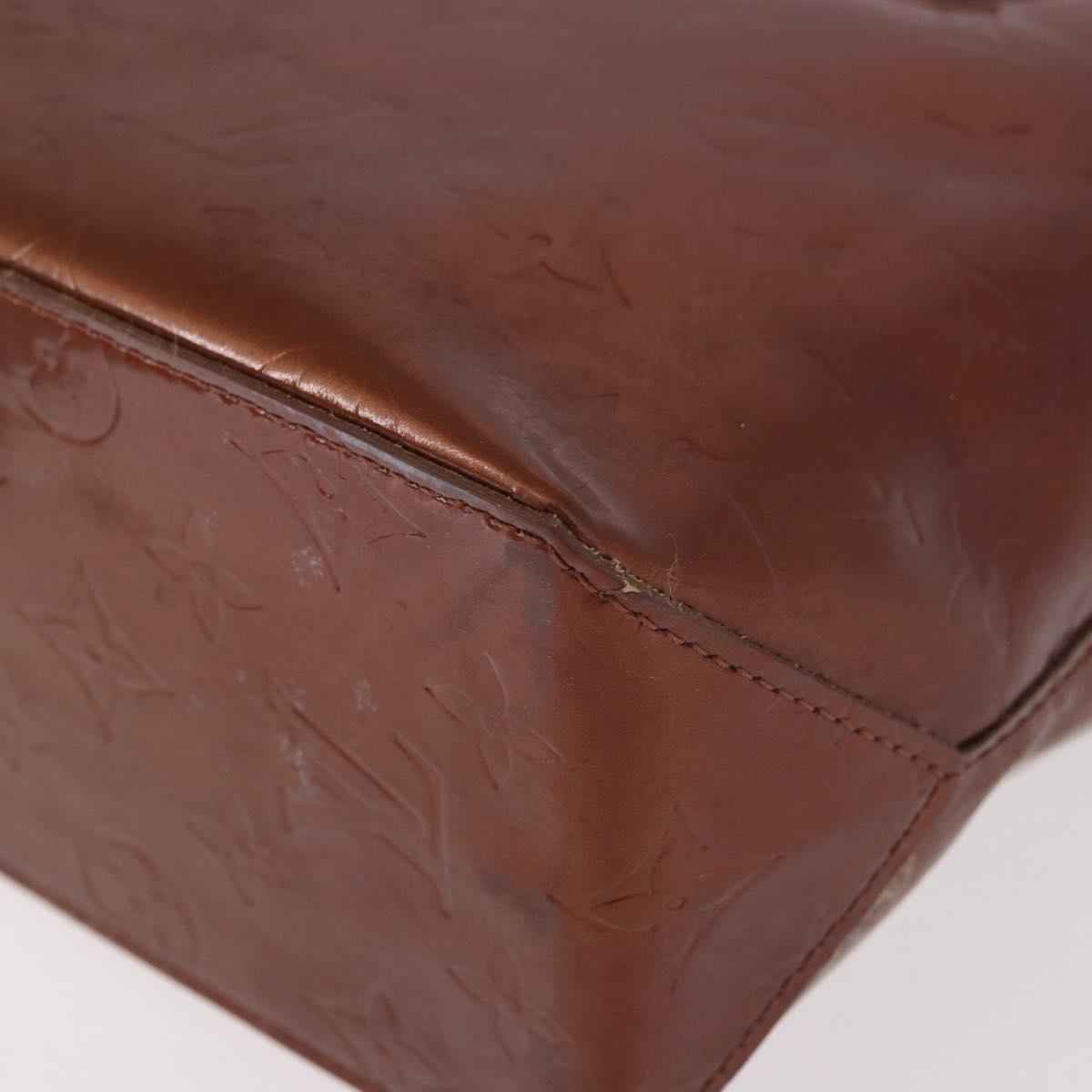 LOUIS VUITTON Monogram Vernis Reade PM Hand Bag Bronze M91146 LV Auth 188785