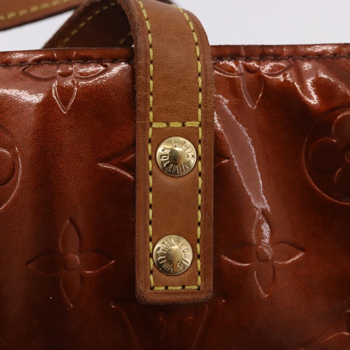 LOUIS VUITTON Monogram Vernis Reade PM Hand Bag Bronze M91146 LV Auth 188785
