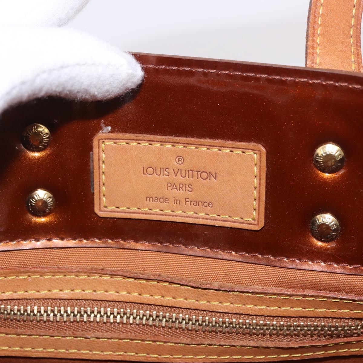 LOUIS VUITTON Monogram Vernis Reade PM Hand Bag Bronze M91146 LV Auth 188785