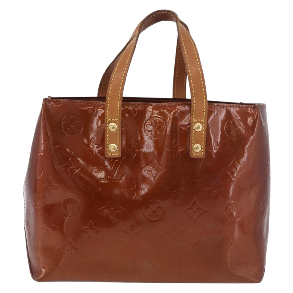 LOUIS VUITTON Monogram Vernis Reade PM Hand Bag Bronze M91146 LV Auth 188785