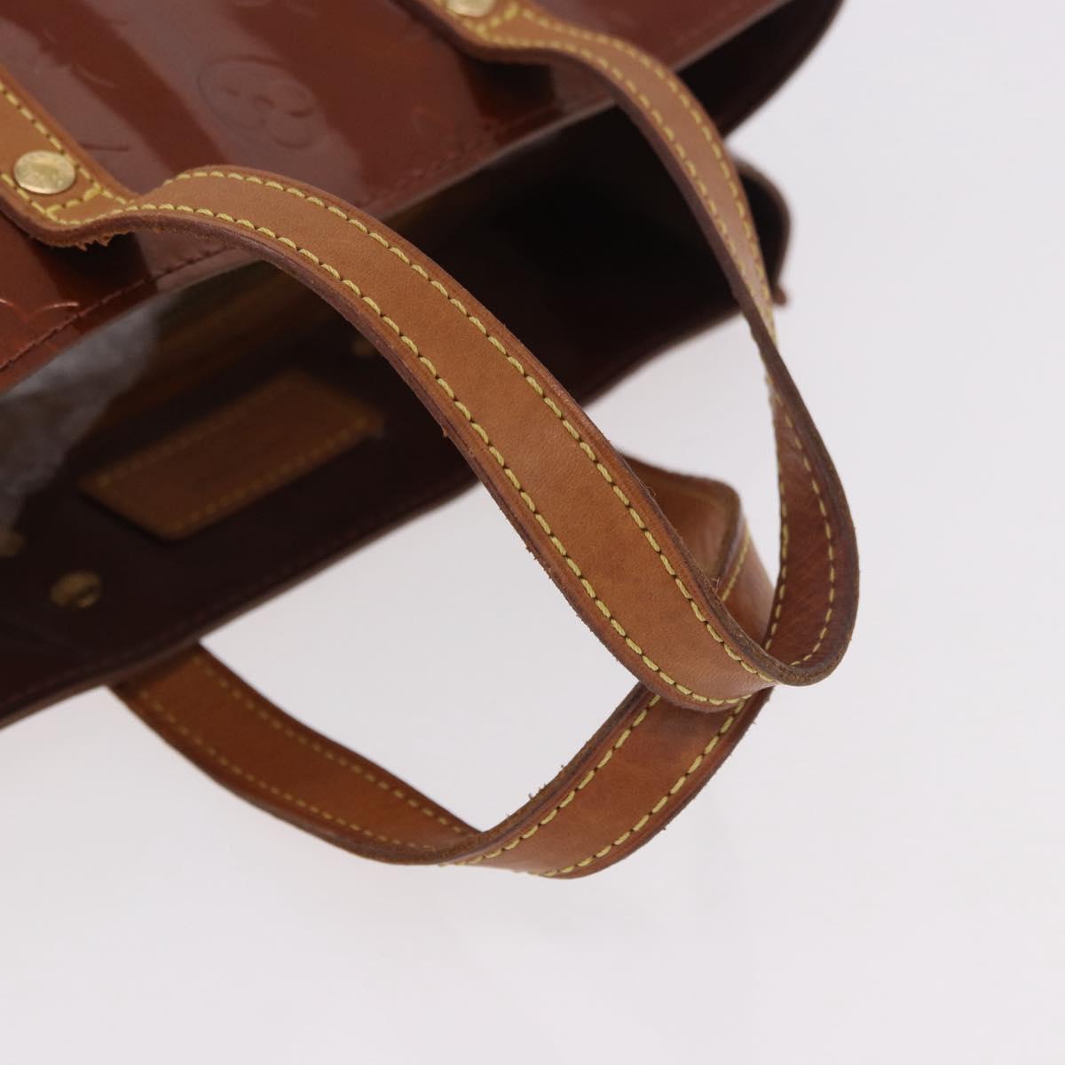 LOUIS VUITTON Monogram Vernis Reade PM Hand Bag Bronze M91146 LV Auth 188785