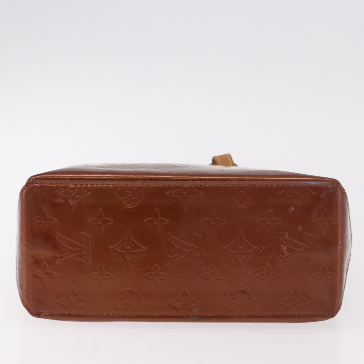 LOUIS VUITTON Monogram Vernis Reade PM Hand Bag Bronze M91146 LV Auth 188785