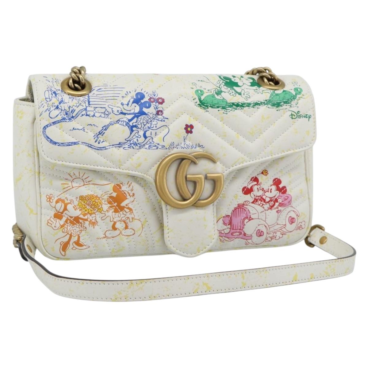 GUCCI GG Marmont Chain Disney Collaboration Bag Leather 443497 Auth 188800SM
