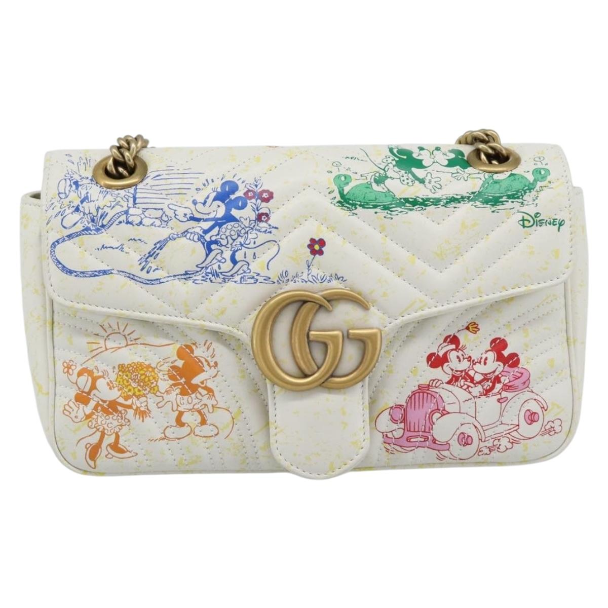 GUCCI GG Marmont Chain Disney Collaboration Bag Leather 443497 Auth 188800SM