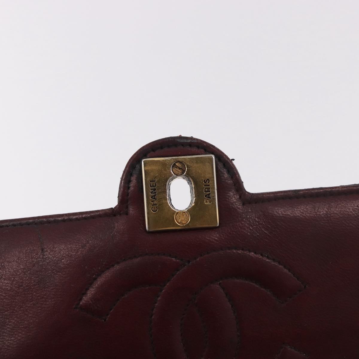 CHANEL Matelasse Chain Shoulder Bag Leather Black Gold CC Auth 188806