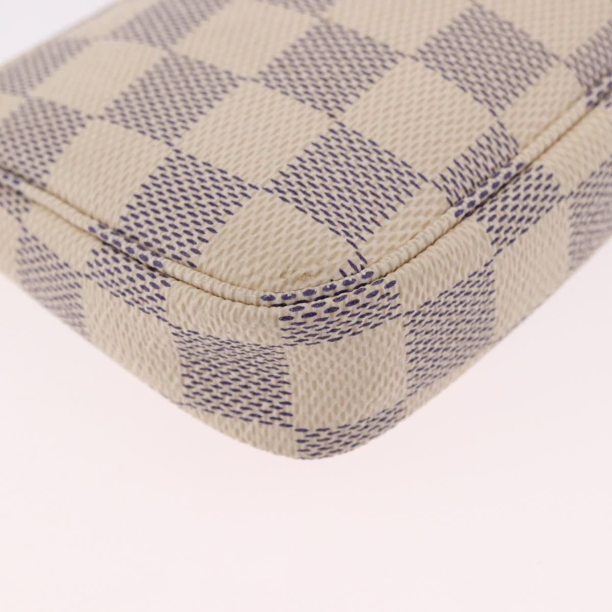 LOUIS VUITTON Damier Azur Vivienne Mini Pochette Accessoires N60487 Auth 188812SAM
