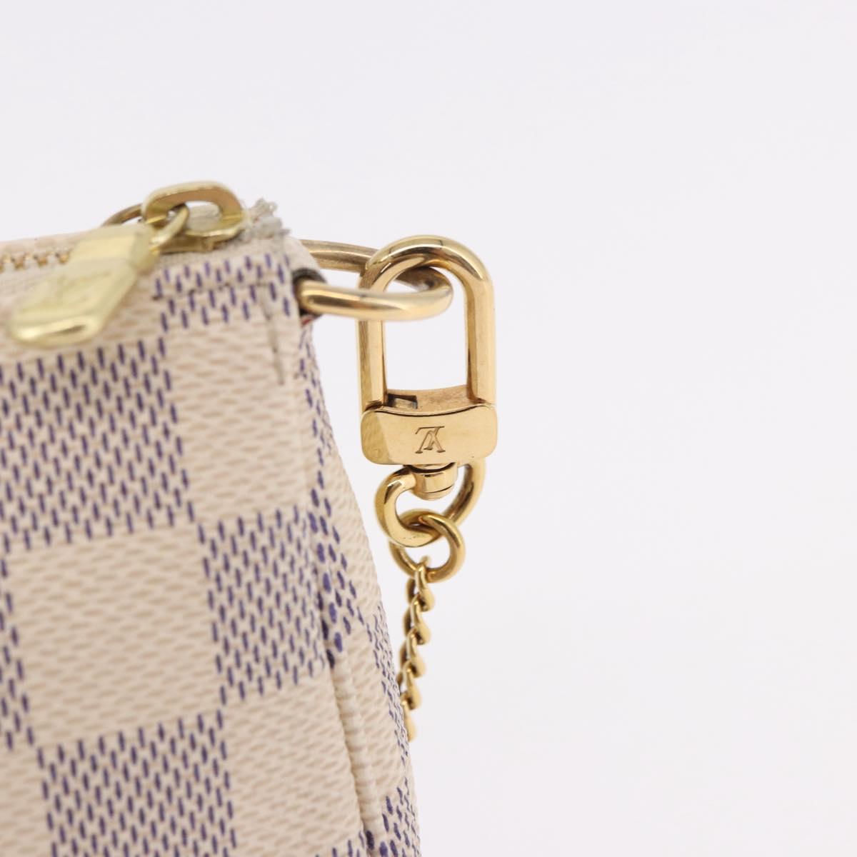 LOUIS VUITTON Damier Azur Vivienne Mini Pochette Accessoires N60487 Auth 188812SAM