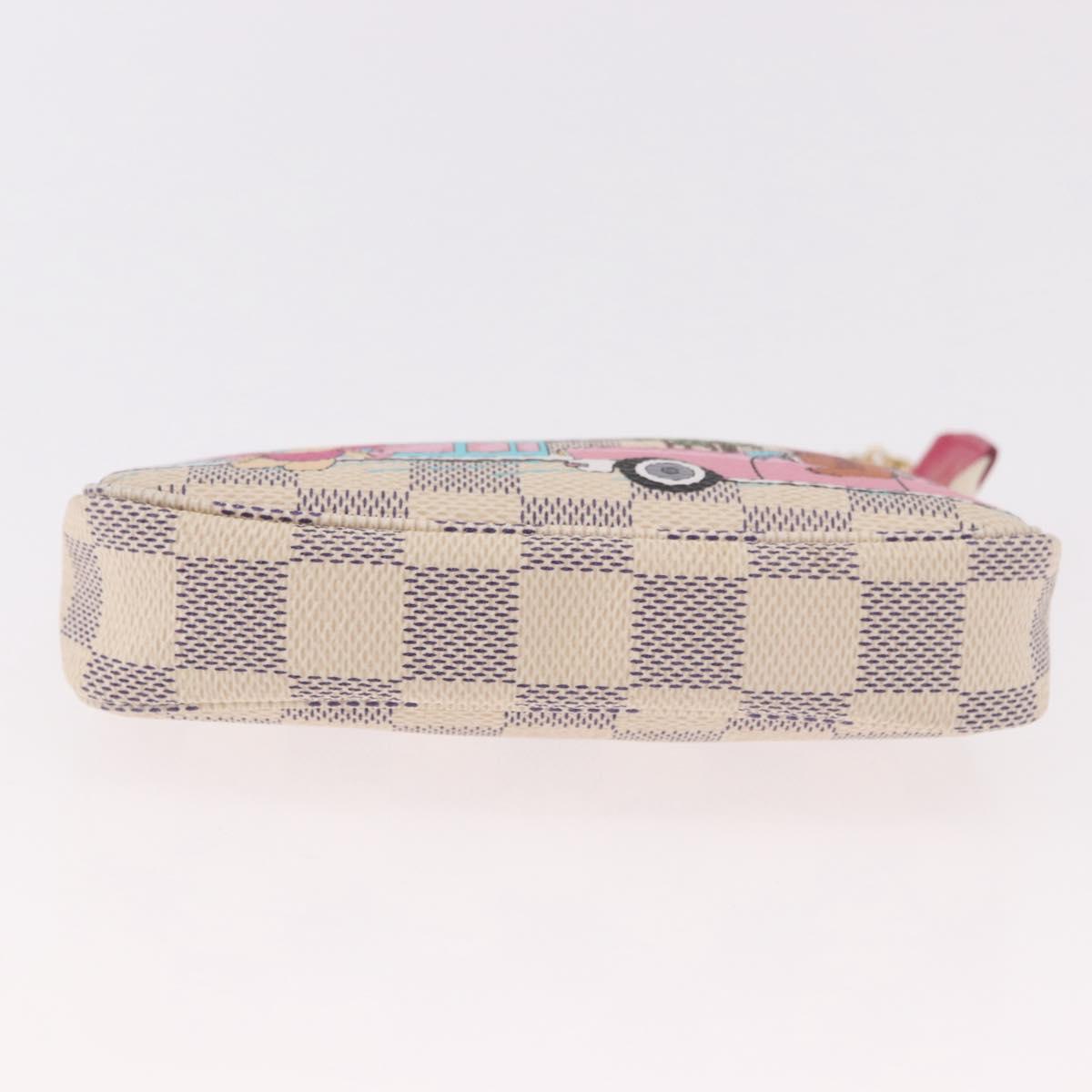 LOUIS VUITTON Damier Azur Vivienne Mini Pochette Accessoires N60487 Auth 188812SAM