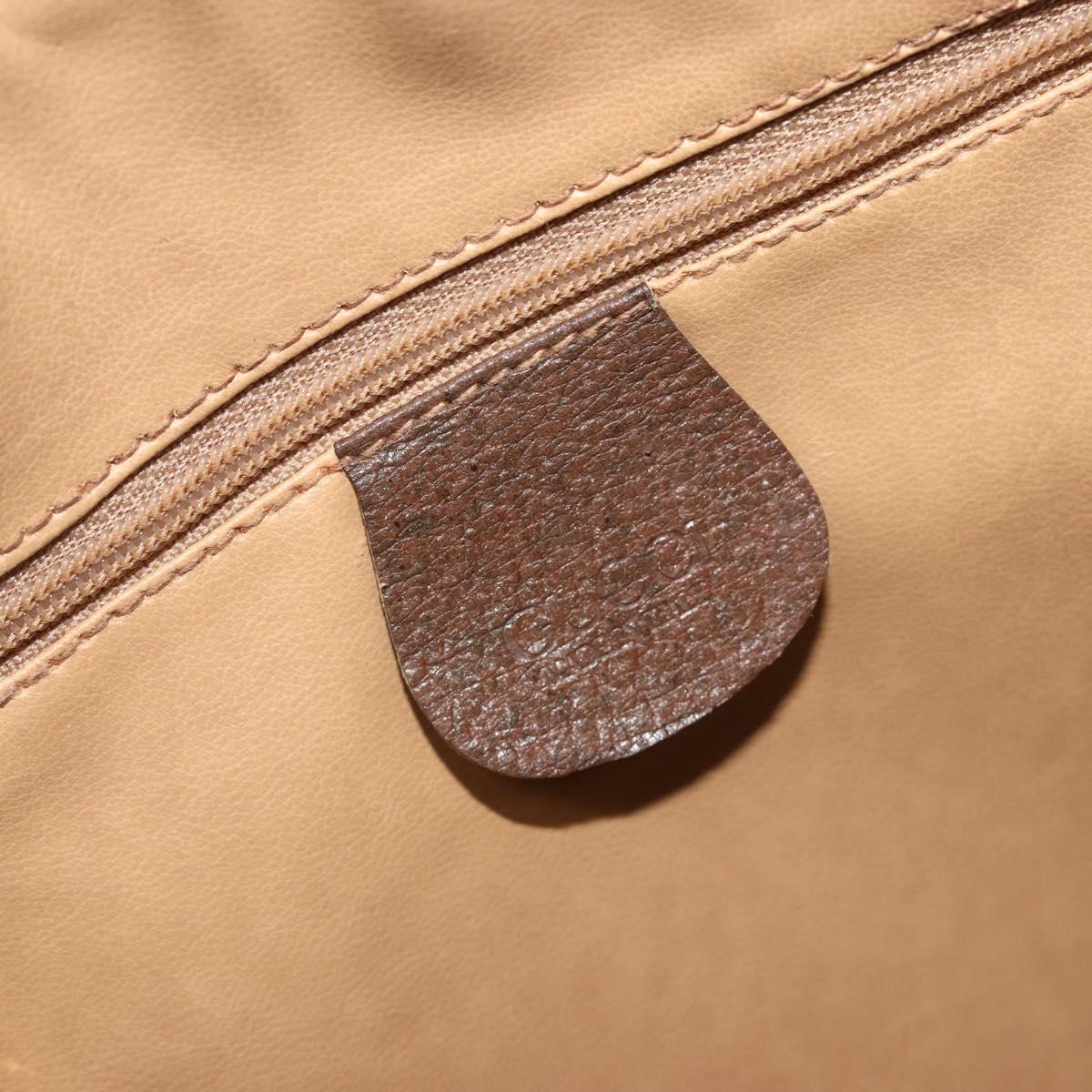 GUCCI GG Supreme Boston Bag PVC Beige Gold Auth 188821A