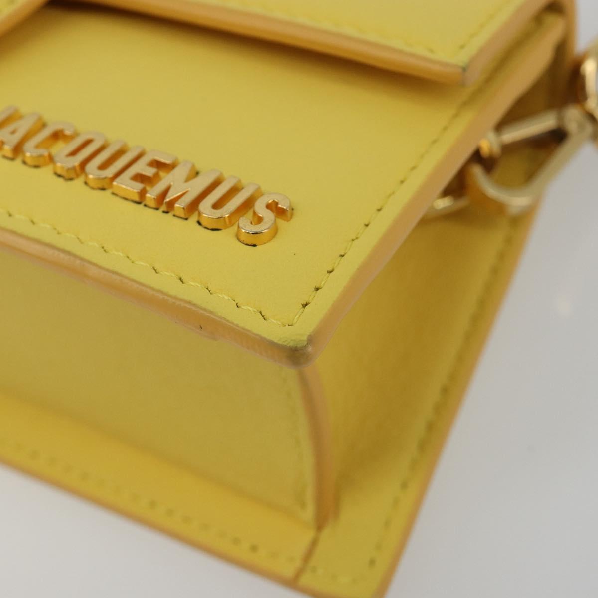 JACQUEMUS Hand Bag Leather 2way Yellow Gold Auth 188823M