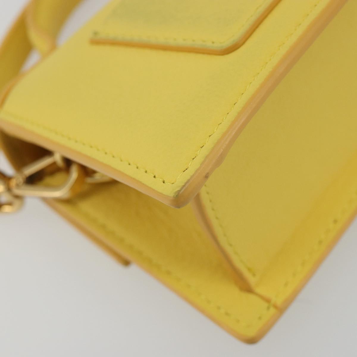 JACQUEMUS Hand Bag Leather 2way Yellow Gold Auth 188823M