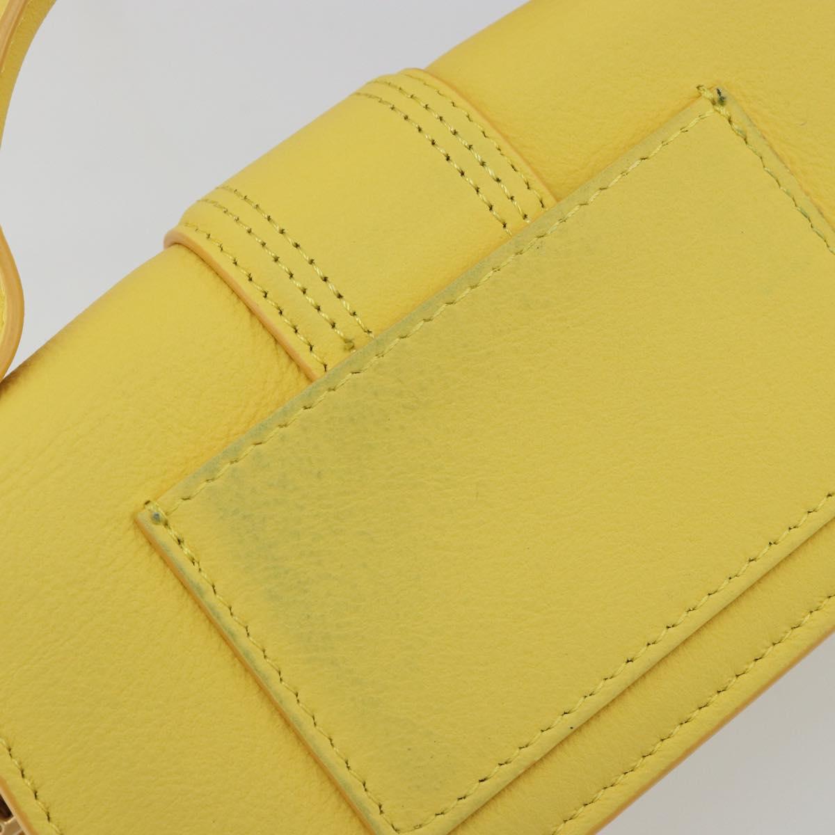 JACQUEMUS Hand Bag Leather 2way Yellow Gold Auth 188823M
