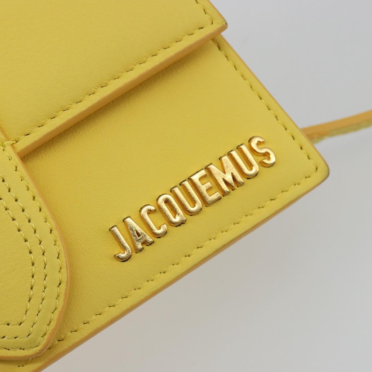 JACQUEMUS Hand Bag Leather 2way Yellow Gold Auth 188823M