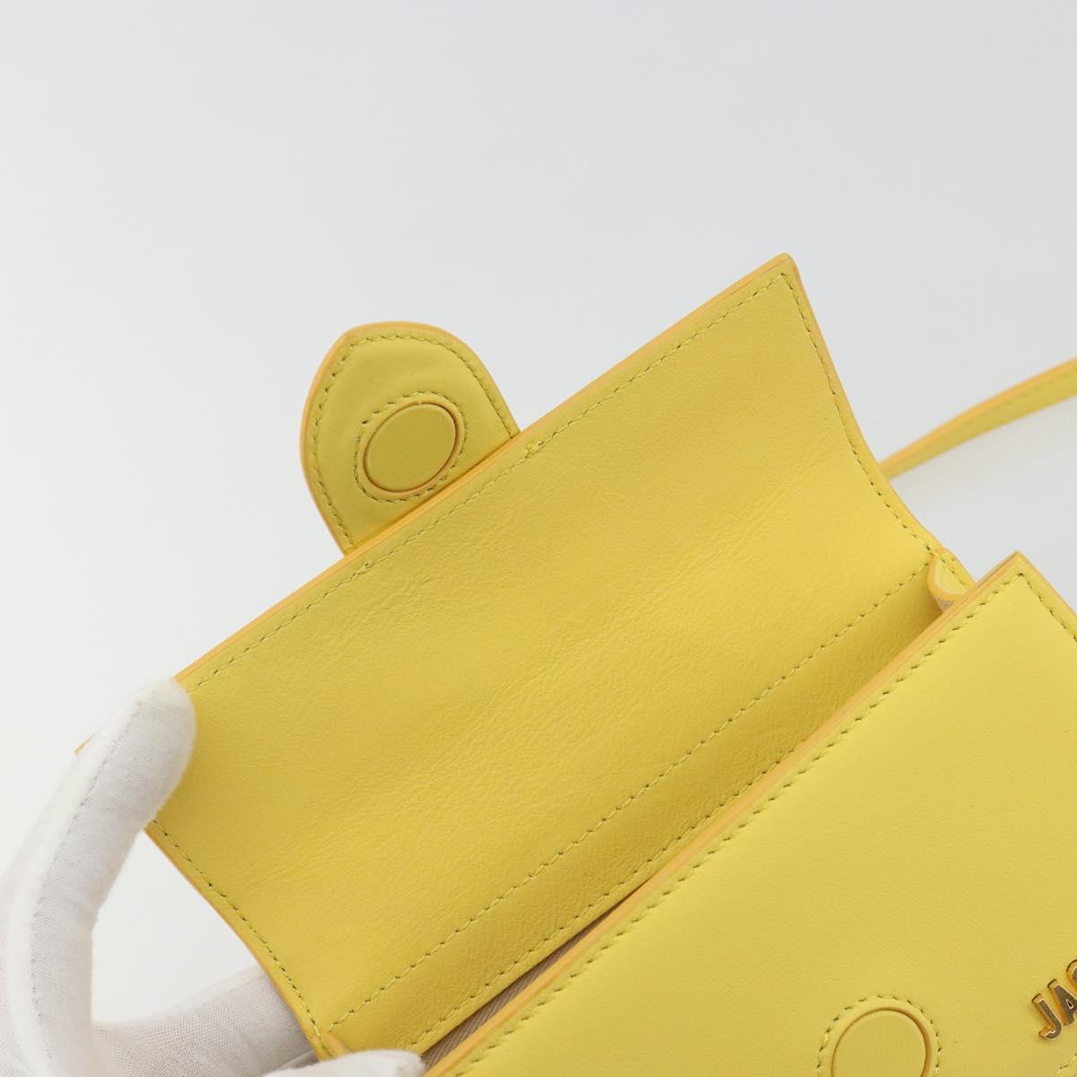 JACQUEMUS Hand Bag Leather 2way Yellow Gold Auth 188823M