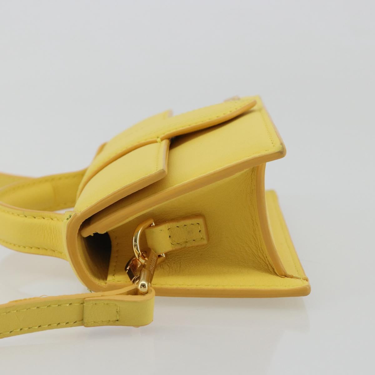 JACQUEMUS Hand Bag Leather 2way Yellow Gold Auth 188823M