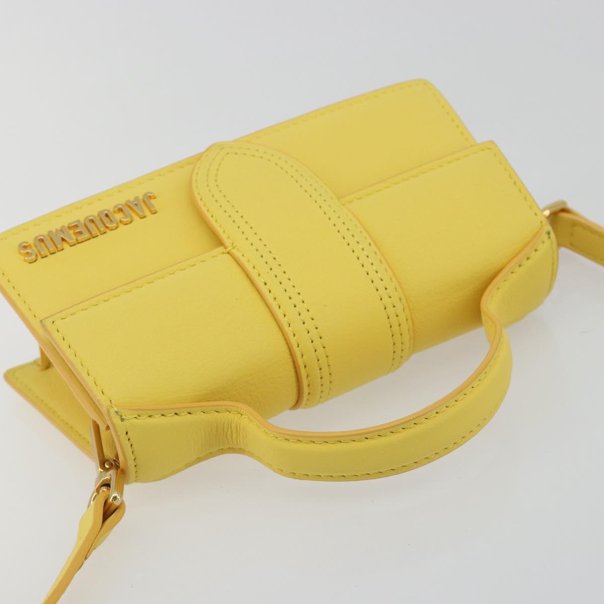JACQUEMUS Hand Bag Leather 2way Yellow Gold Auth 188823M