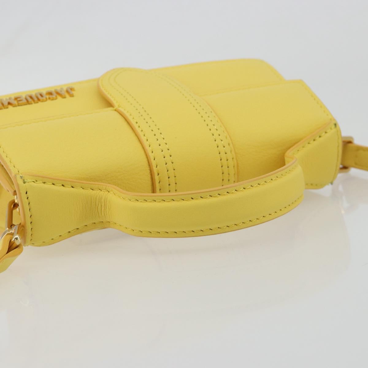 JACQUEMUS Hand Bag Leather 2way Yellow Gold Auth 188823M