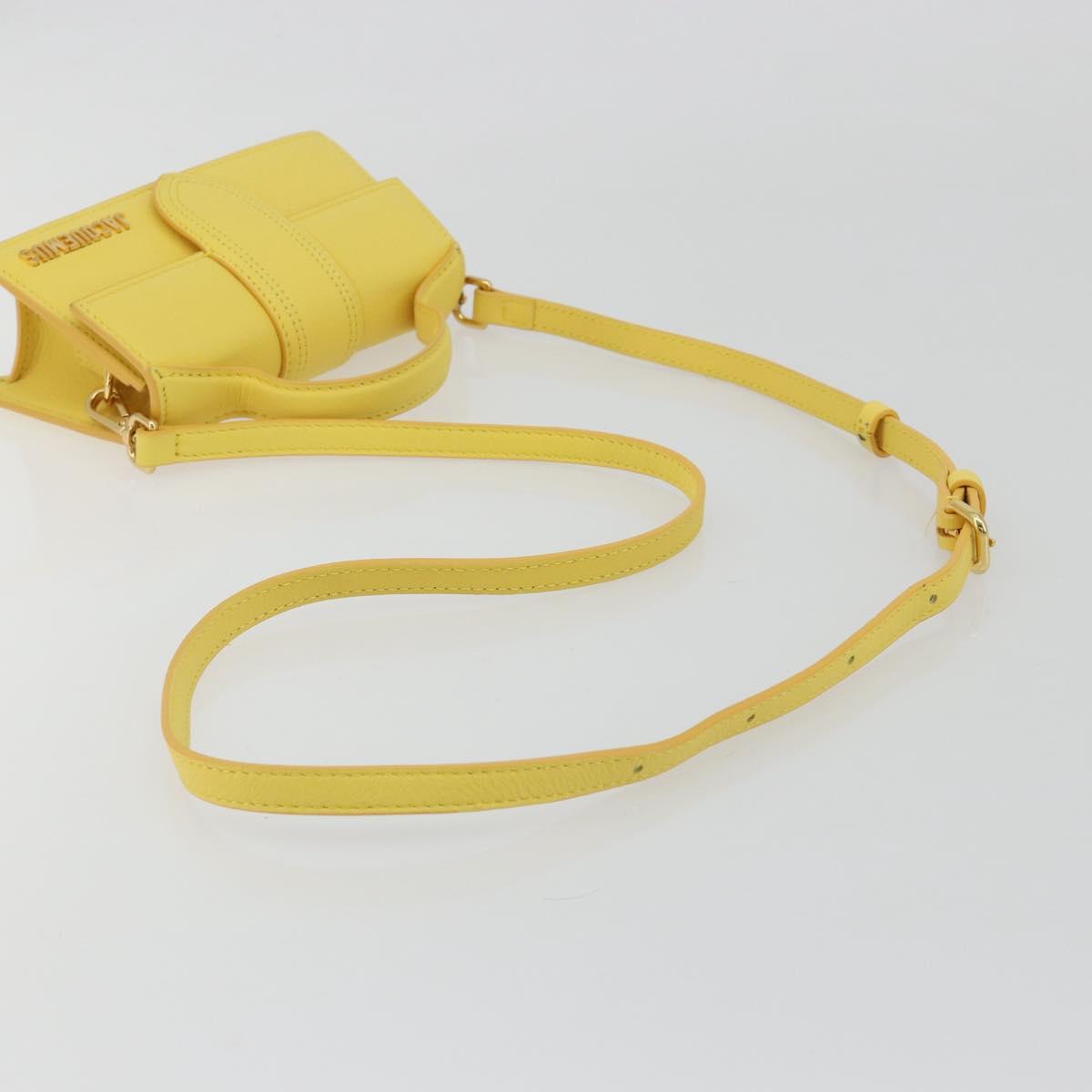 JACQUEMUS Hand Bag Leather 2way Yellow Gold Auth 188823M