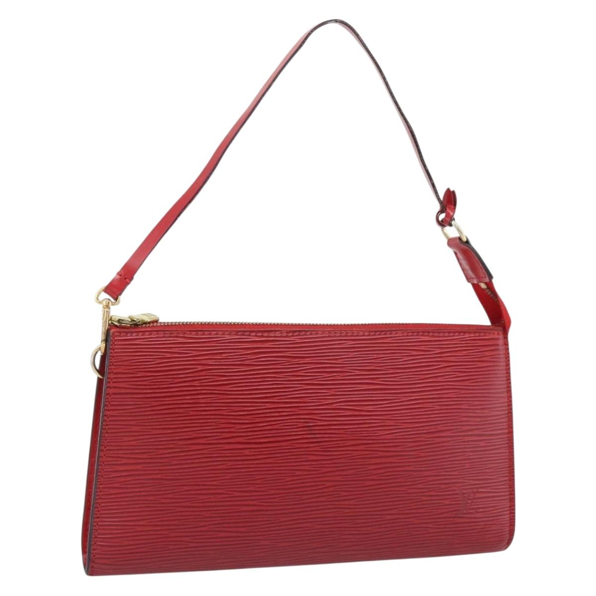 LOUIS VUITTON Epi Pochette Accessoires Pouch Red M52947 LV Auth 188828