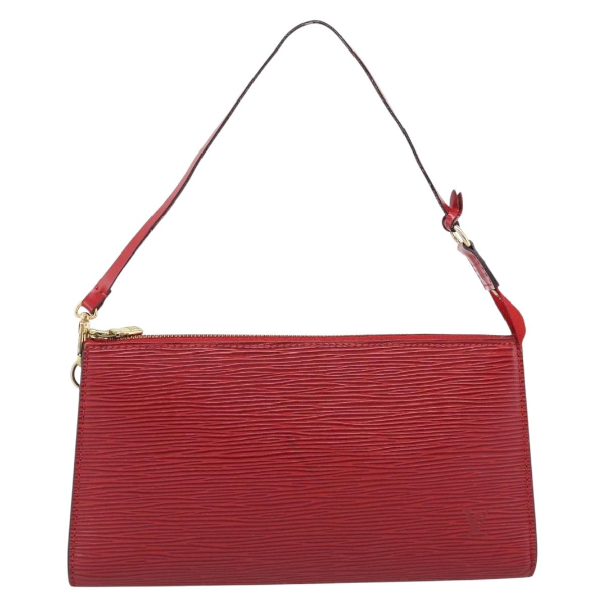LOUIS VUITTON Epi Pochette Accessoires Pouch Red M52947 LV Auth 188828
