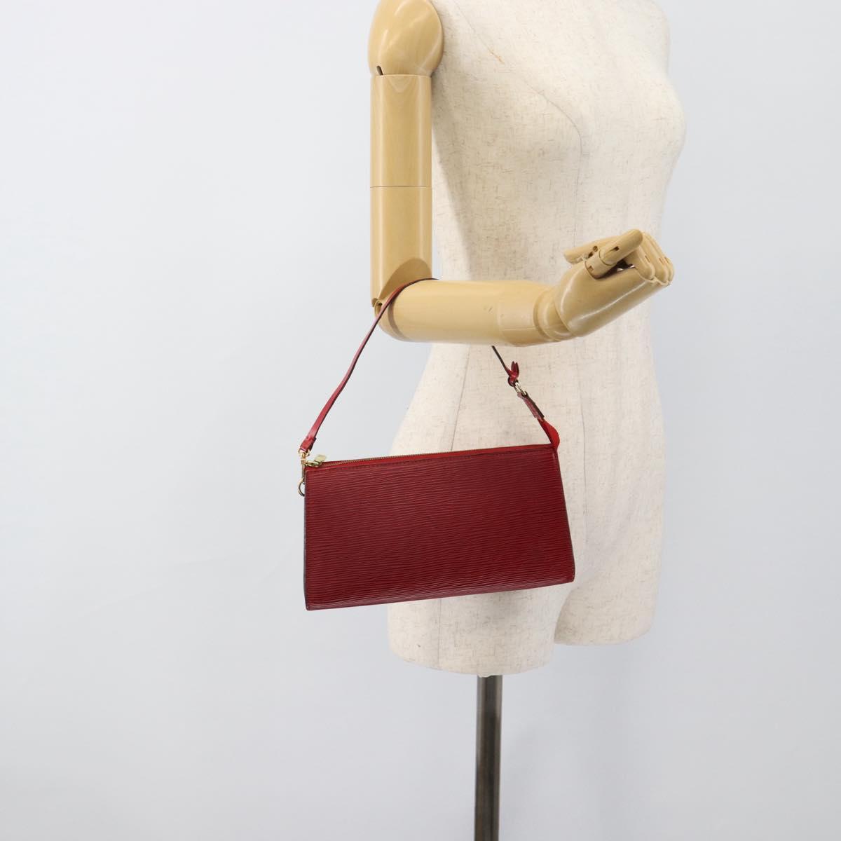 LOUIS VUITTON Epi Pochette Accessoires Pouch Red M52947 LV Auth 188828